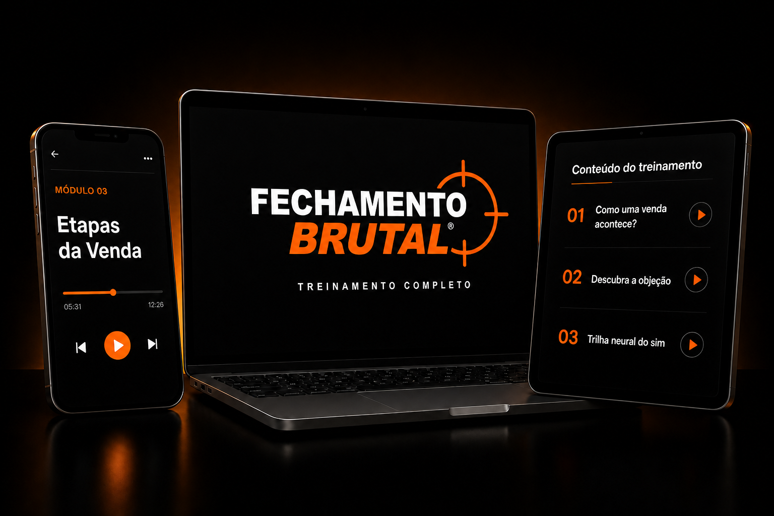 Fechamento Brutal em notebook, celular e tablet